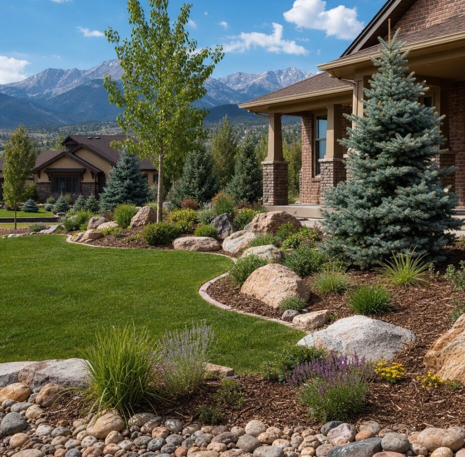 Completed landscape design in Colorado Springs